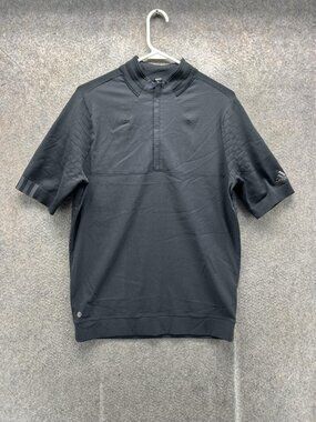 Adidas Primeknit Jacket Mens Small Black 1/4 Zip Pullover Short Sleeve Golf